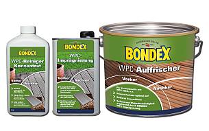 WPC-Pflege-Set bestehend aus: 1 Liter Bondex WPC-Reiniger Konzentrat 1 Liter Bondex WPC-Imprägnierung 2,5 Liter Bondex WPC Auffrischer