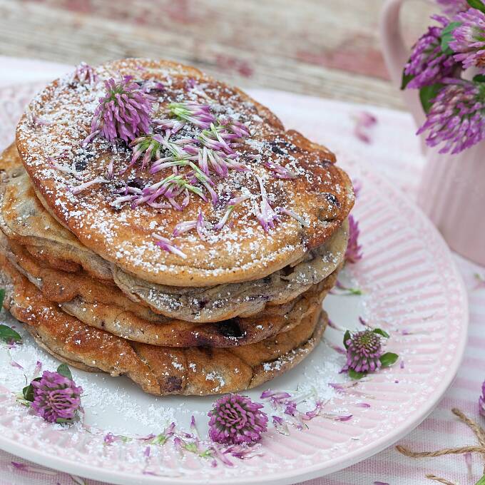 Rotklee-Pancakes