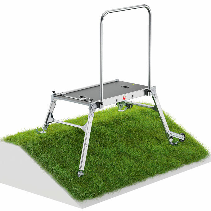 Ein Leiterpodest ist als Arbeitsplattform oder als Basis für Trittleitern und Stehleitern verwendbar.